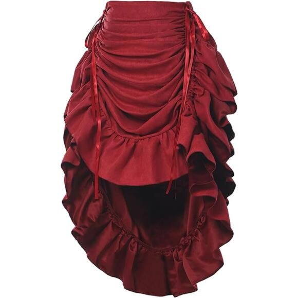Women's Victorian Steampunk Skirt Costume Red - Picture 1 of 4